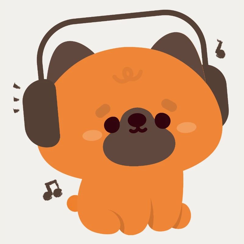 Niedlicher Deutscher Schäferhund mit Kopfhörern Illustration