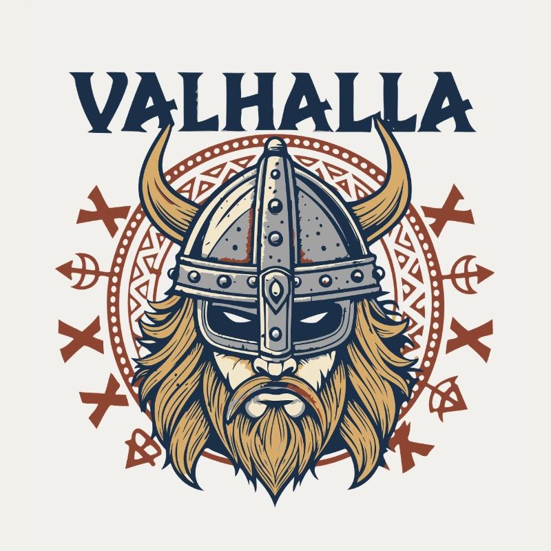 Valhalla Viking Helm Illustration