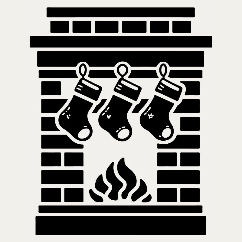 Chaussette de Noël avec cheminée