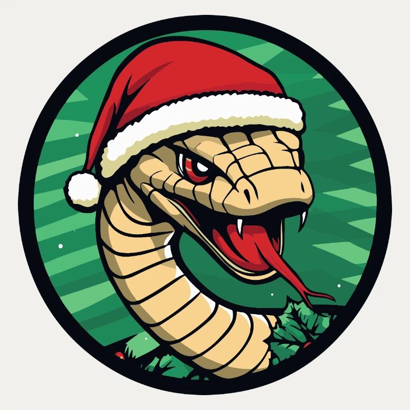 Snake with Santa Hat Emblem