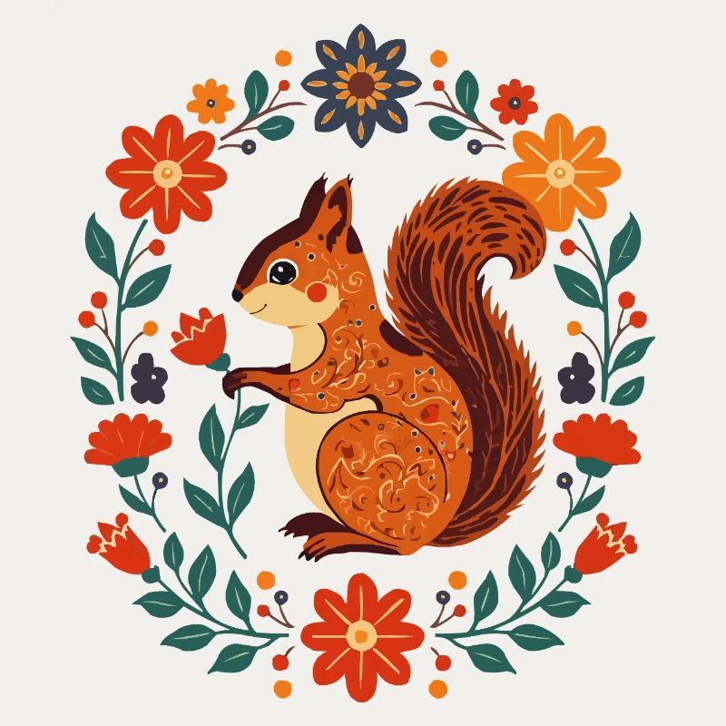 Blumenkranz-Eichhörnchen