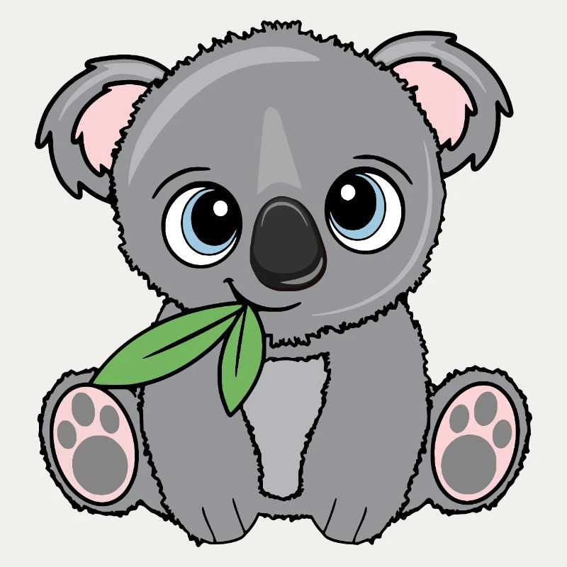 Petit koala avec feuilles