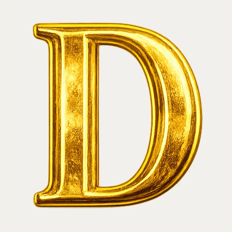 Monogramme en D Or