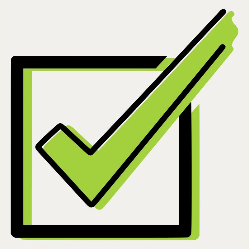 Häkchen Checkliste Box Comic