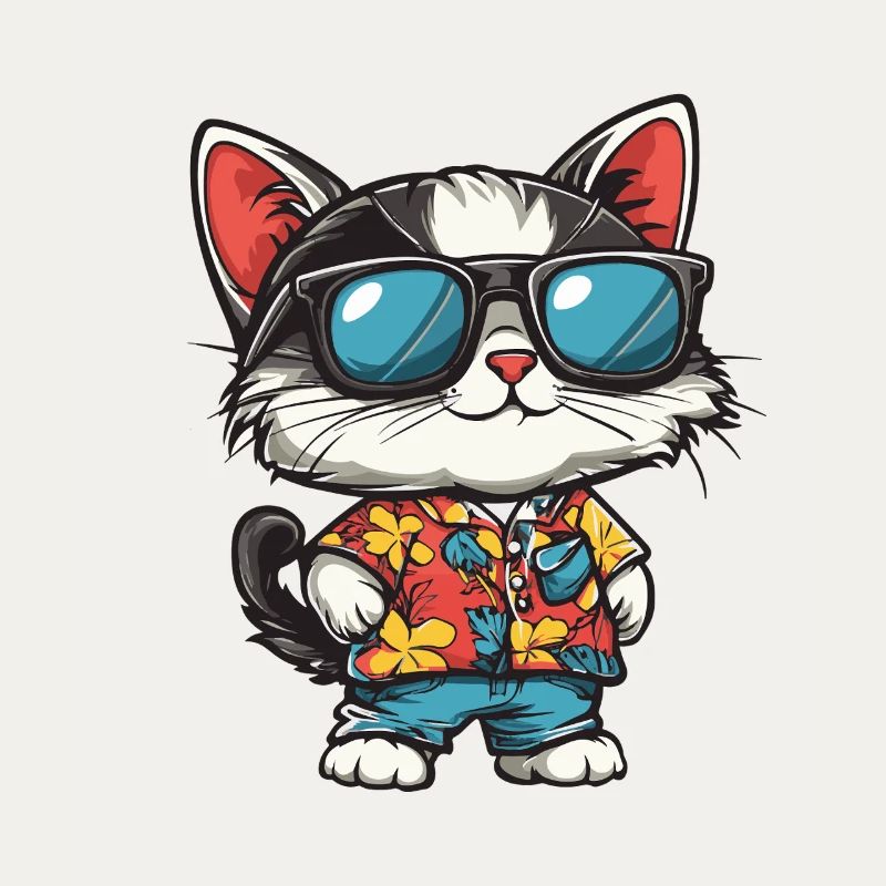 Katze Comic Urlaub