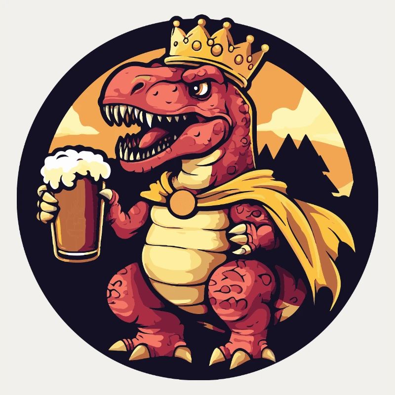 Dinosaur T-Rex Beer Funny