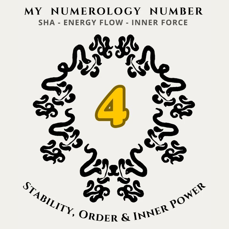 Numéro 4 Symbole de Stabilité, d’Ordre et de Force