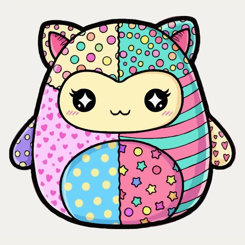 Patchwork Kitten Pastel Colors