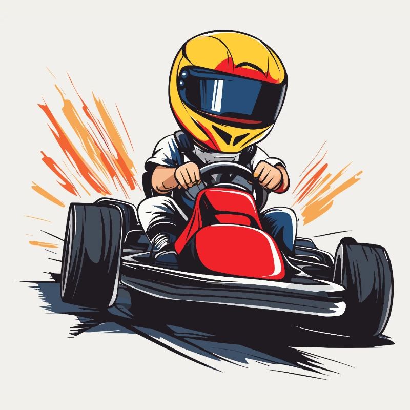 Dessin animé de pilote de course