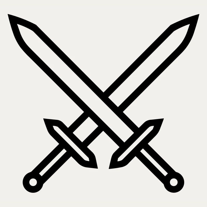 épées croisées combat médiéva