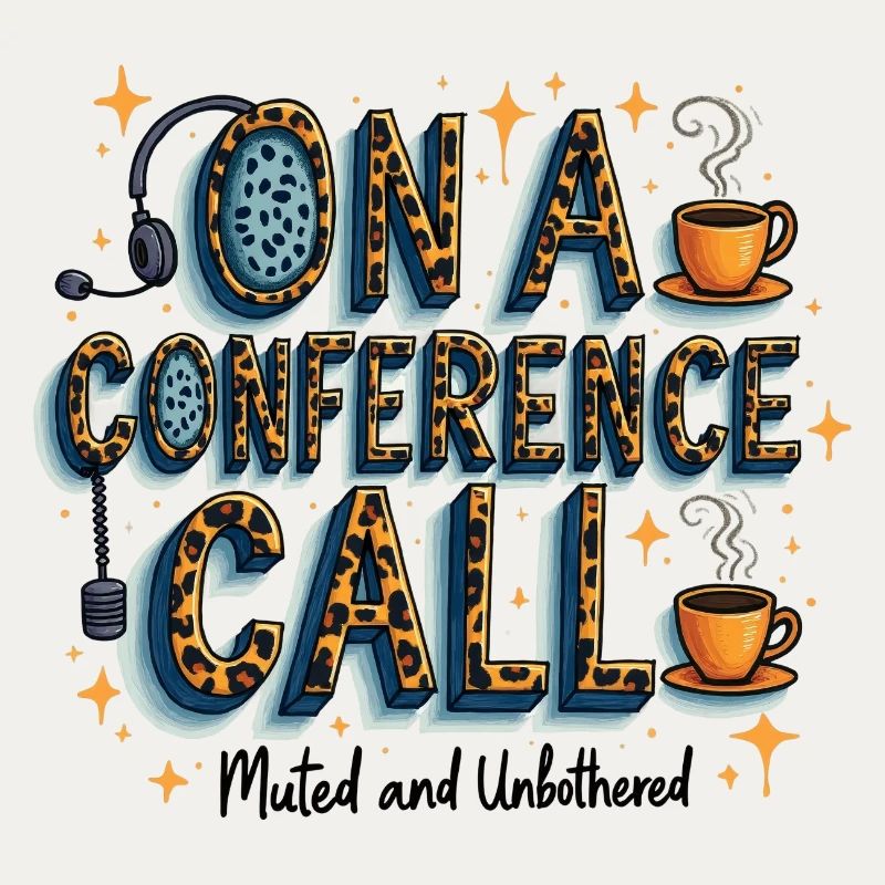 Online Conference Call Coffee Style Muted Unbothered
