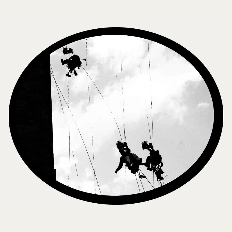 Fensterputzer in luftiger Höhe