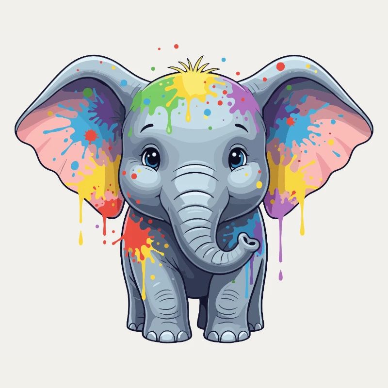 Colorful Elephant Splash