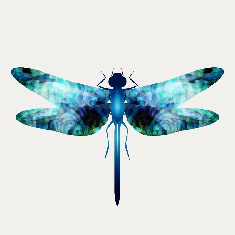 Libellule irisée dans les tons bleu-vert