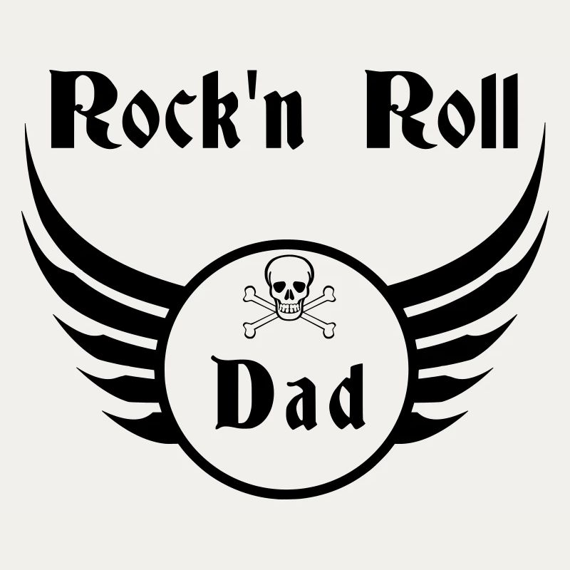 Dad Rock and Roll Skull Wings