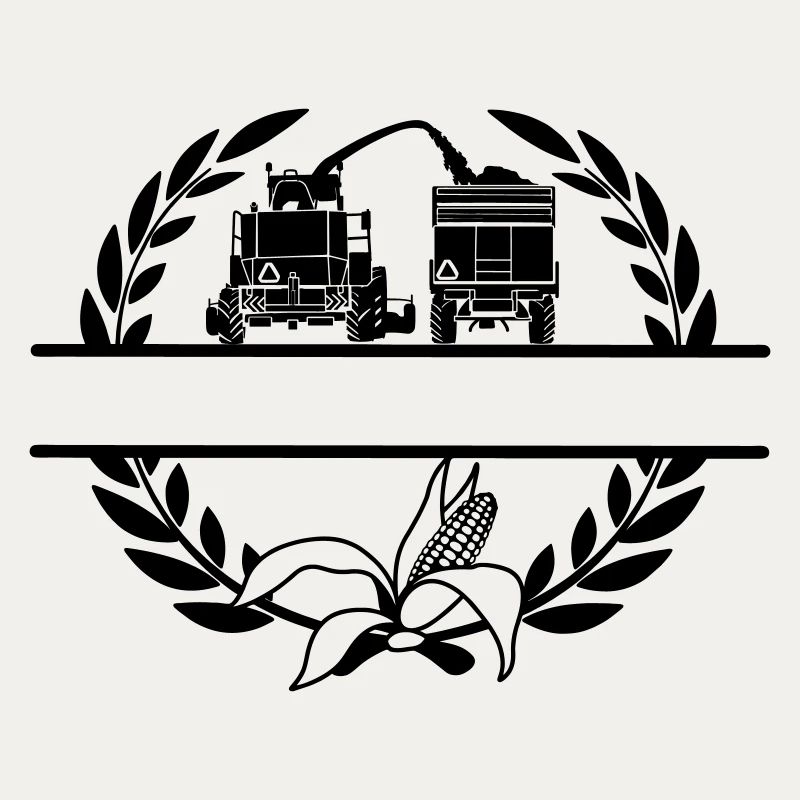Corn Chopper in laurel wreath