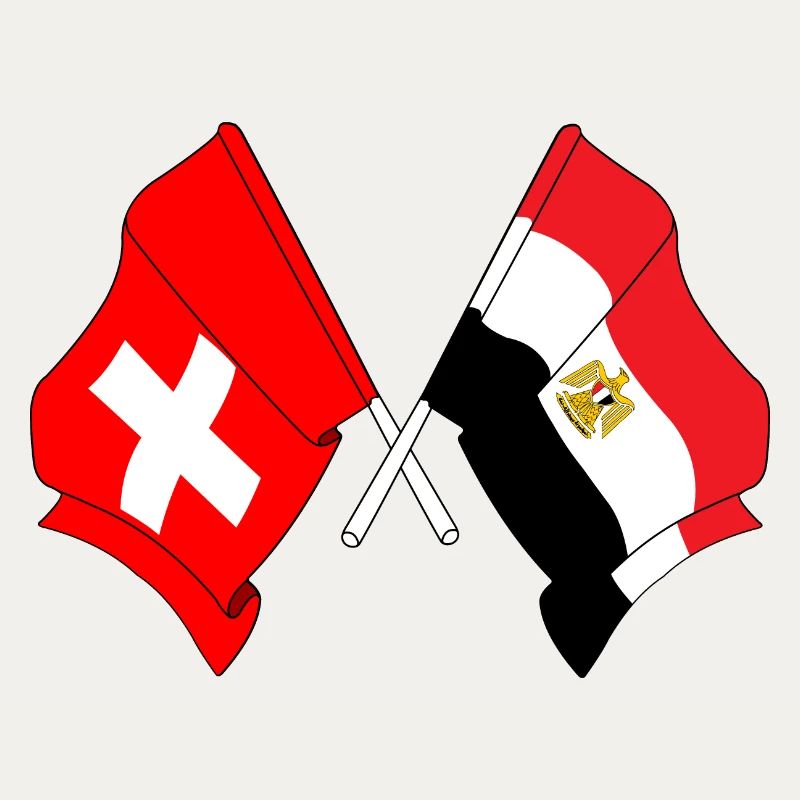 Drapeau de la Suisse et drapeau de l’Égypte