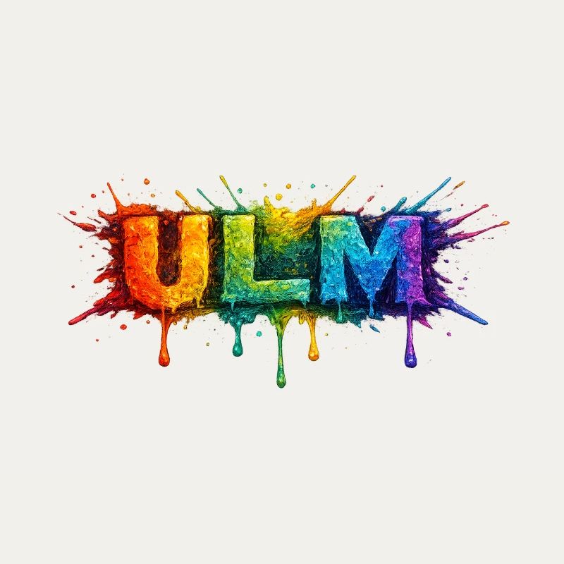 Regenbogenfarben ULM Schriftzug