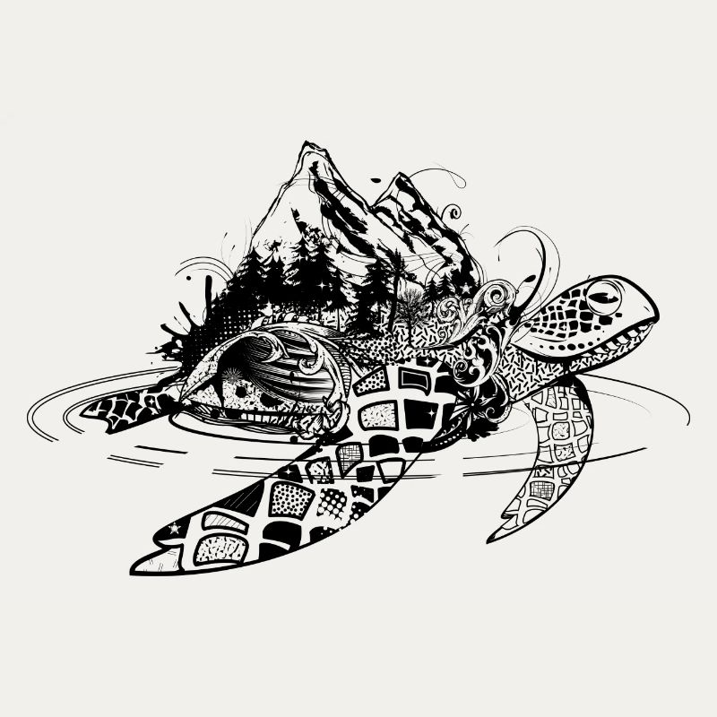 Surreal sea turtle