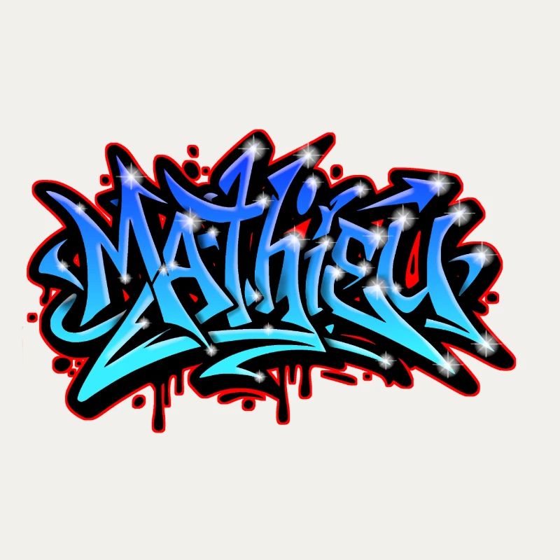 Mathieu Graffiti Neon Druckbar auf Textil