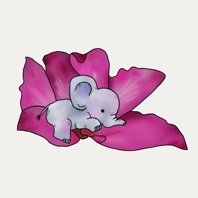 Éléphant en fleur