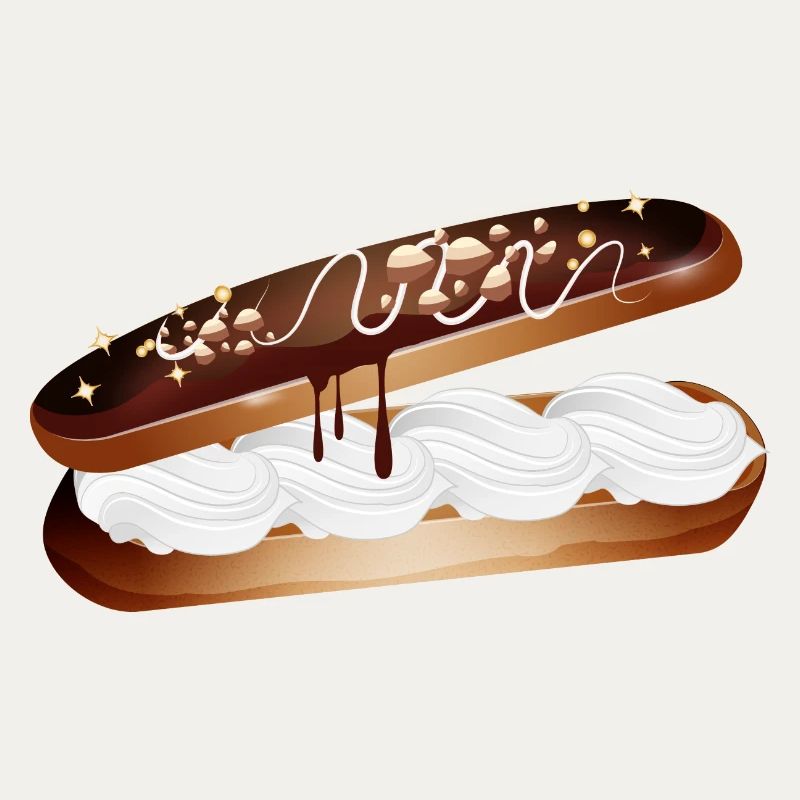 Illustration d’un éclair farci à la crème