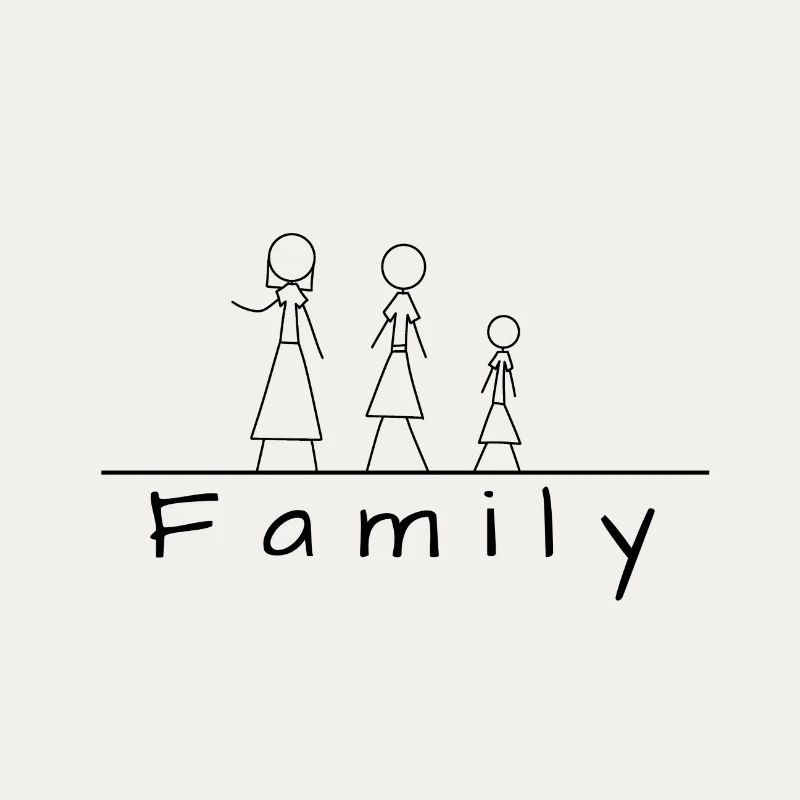 Strichmännchenfamilie
