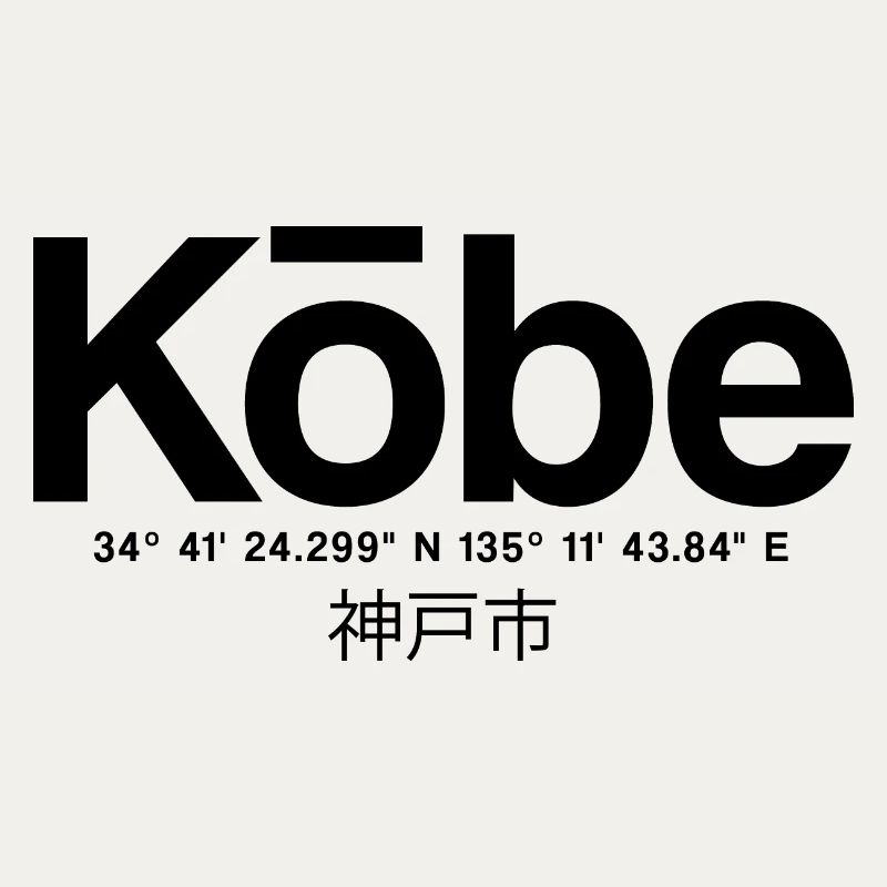 Typographie de Kobe Japan avec coordonnées