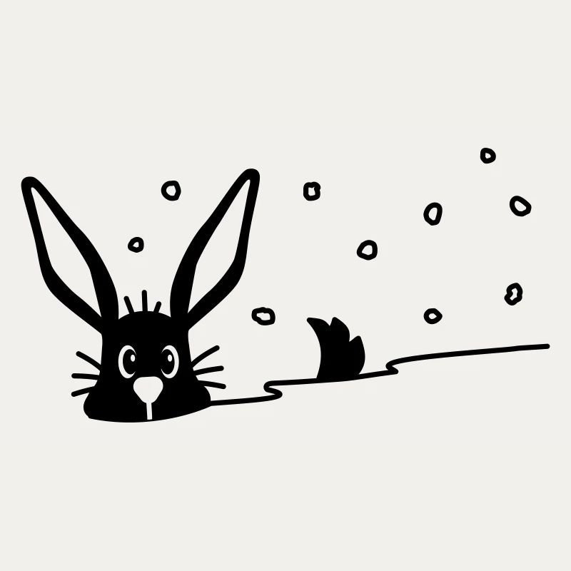 Niedlicher Hase im Schnee