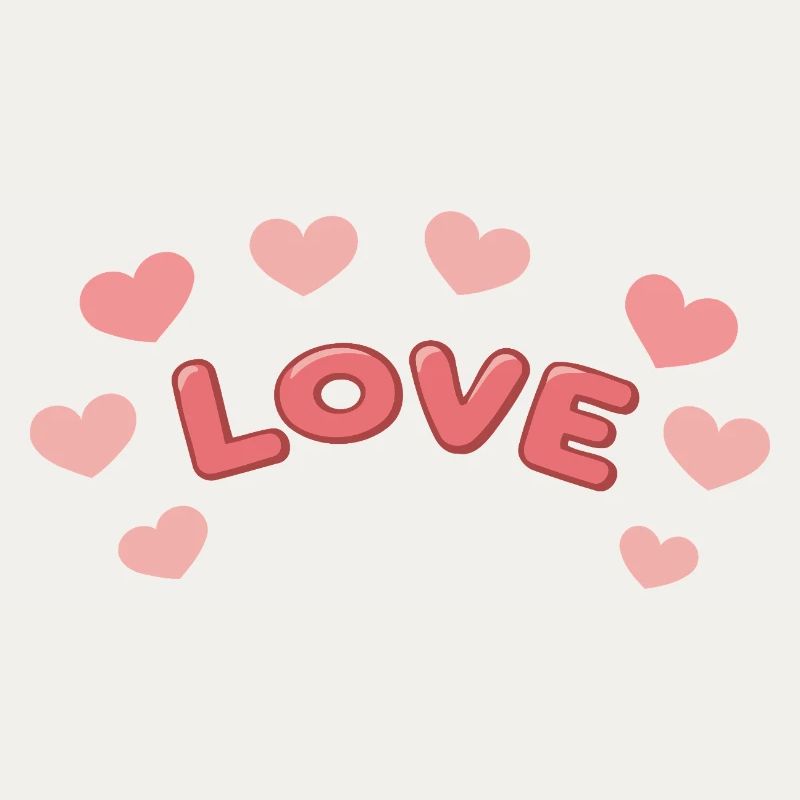 Liebe 3D-Briefe und Herzen