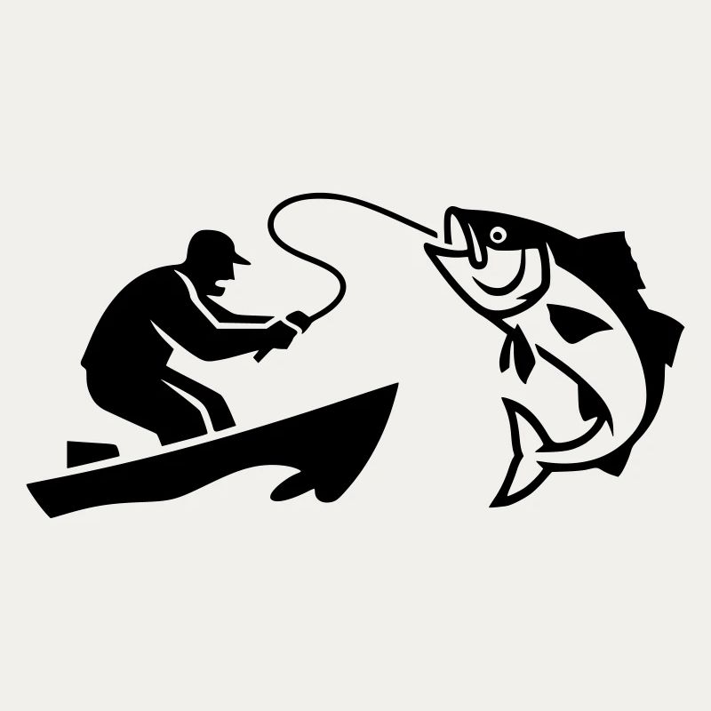 Angler Boat Fish Silhouette