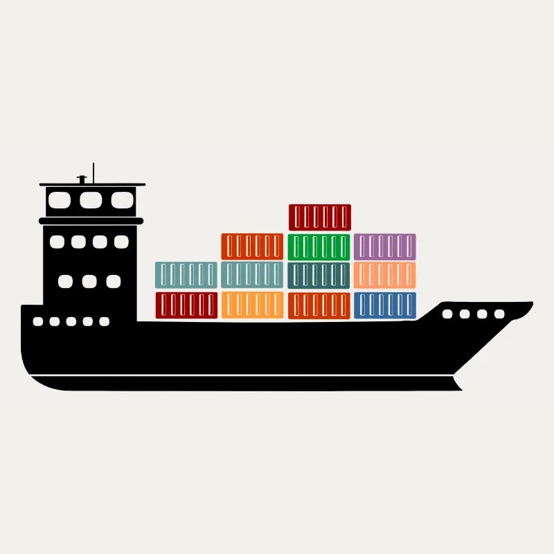 Seecontainerschiff oder Boot mit Containern