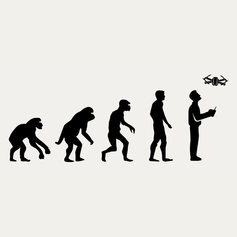 Drohnen Pilot Evolution Entwicklung lustig Design