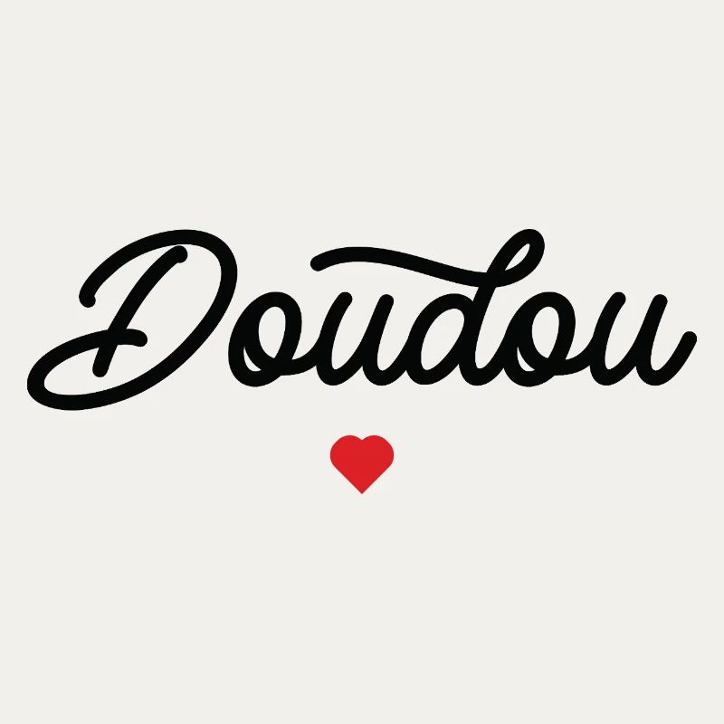 Doudou Coeur Script Noir