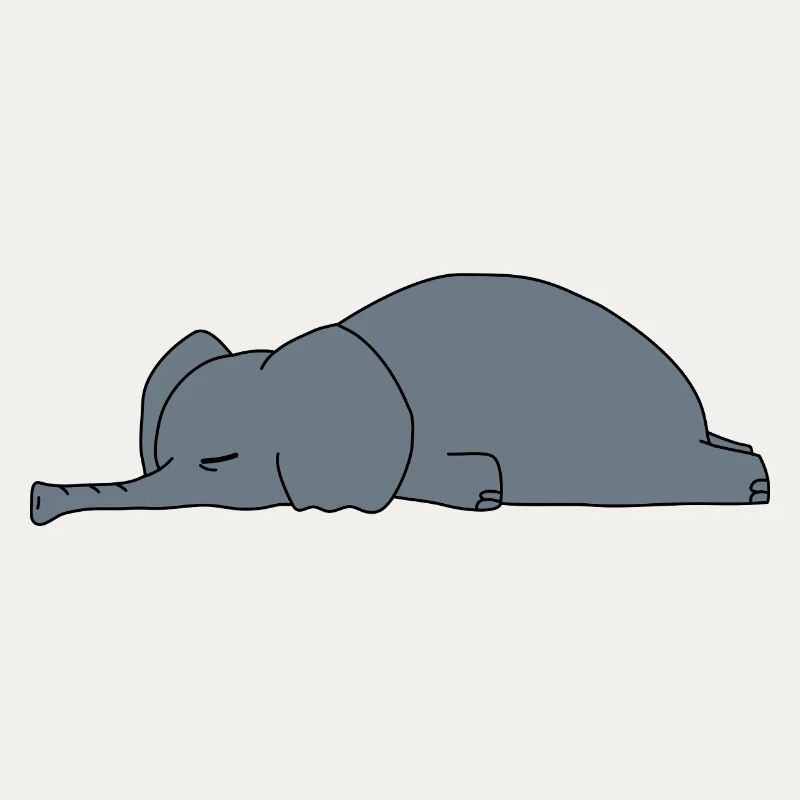 Fauler Elefant Schlaft Lustiger Sarkasmus Tierdesign