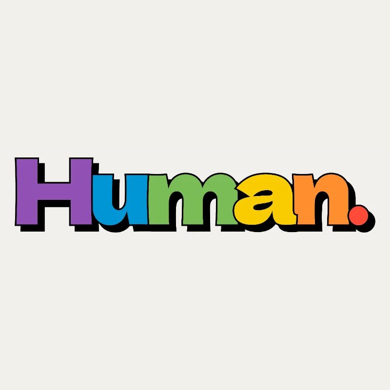 Colorful Human Rainbow Pride Typography