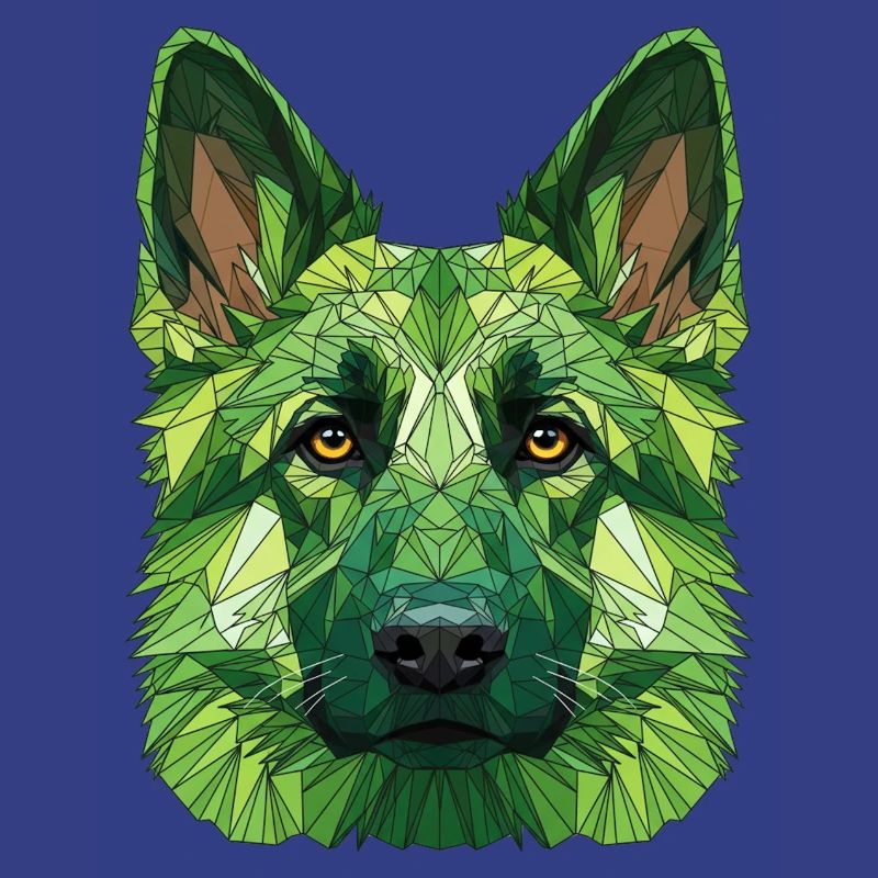 Green polygon wolf