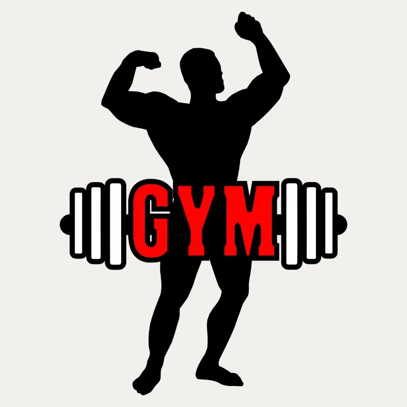 Texte rouge 'GYM' à propos de bodybuilder