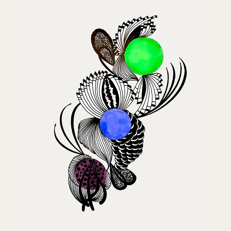 Alignez les fleurs avec des boules de couleur