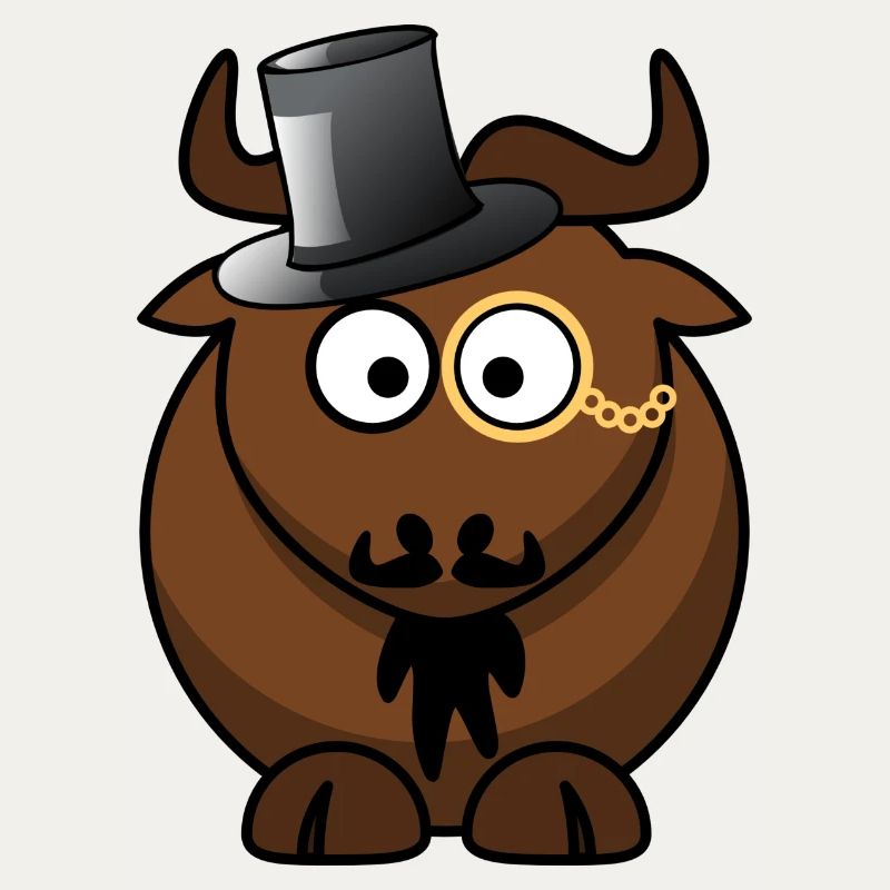 Caricature de buffle avec monocle