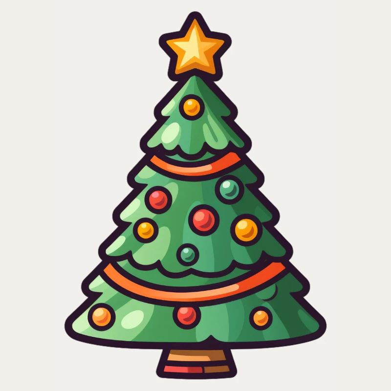 Conception de dessin animé d’arbre de Noël festif