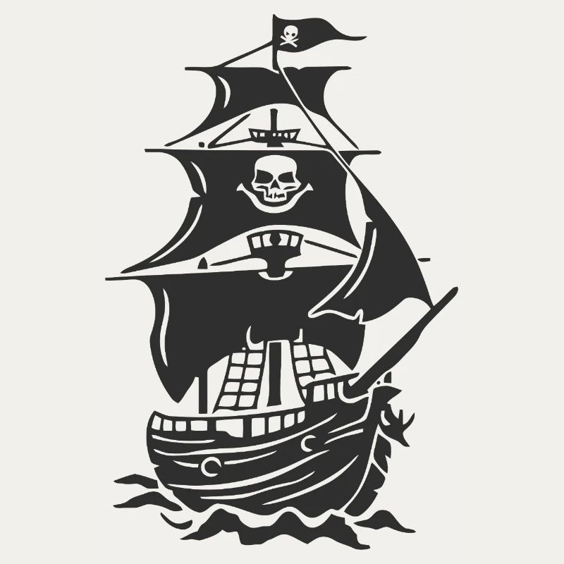 Spukende Piratenschiff-Silhouette