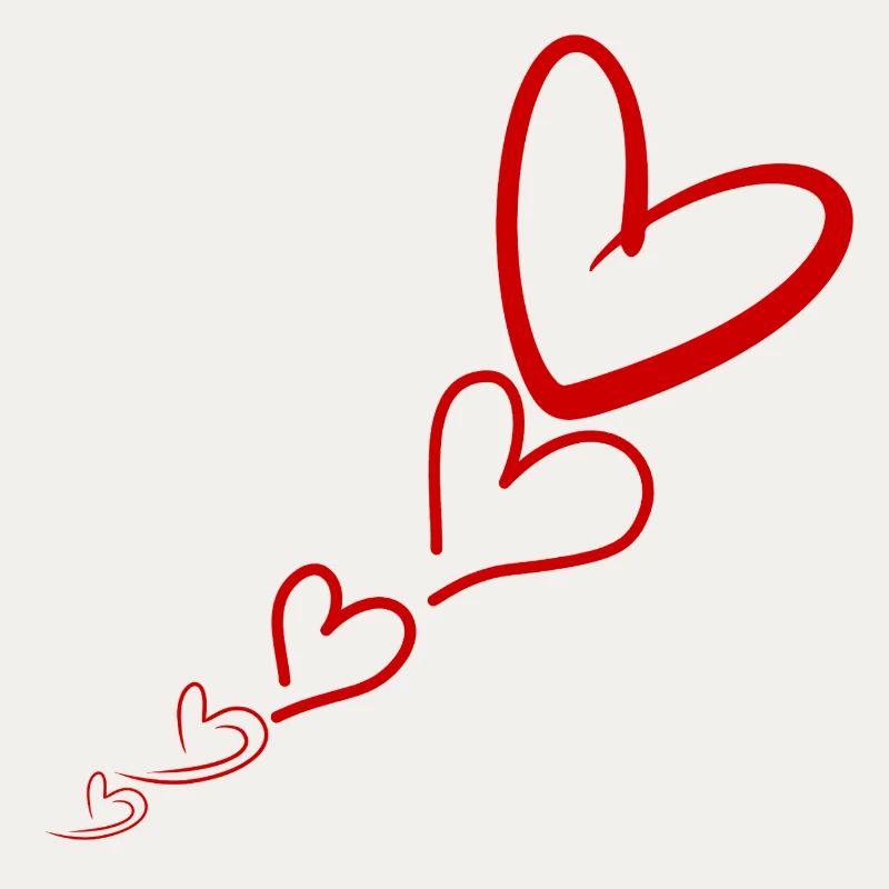 Linear Red Hearts