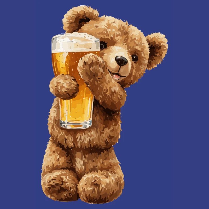 Bärchen mit Bierglas Bierchen Teddybär