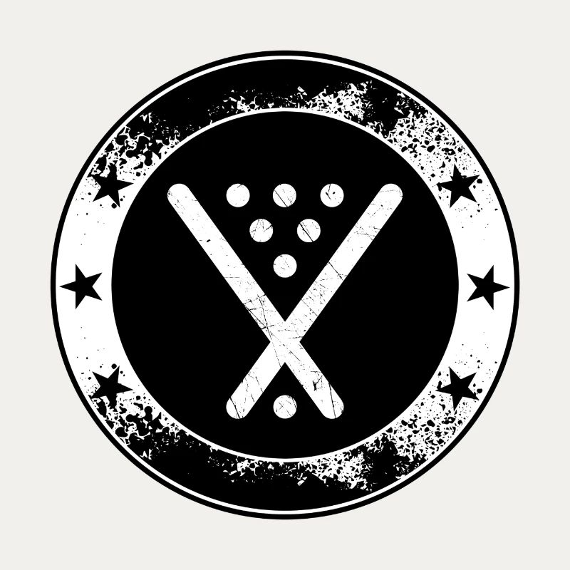 Poolbillard Emblem - Symbol Billard Queue Snooker