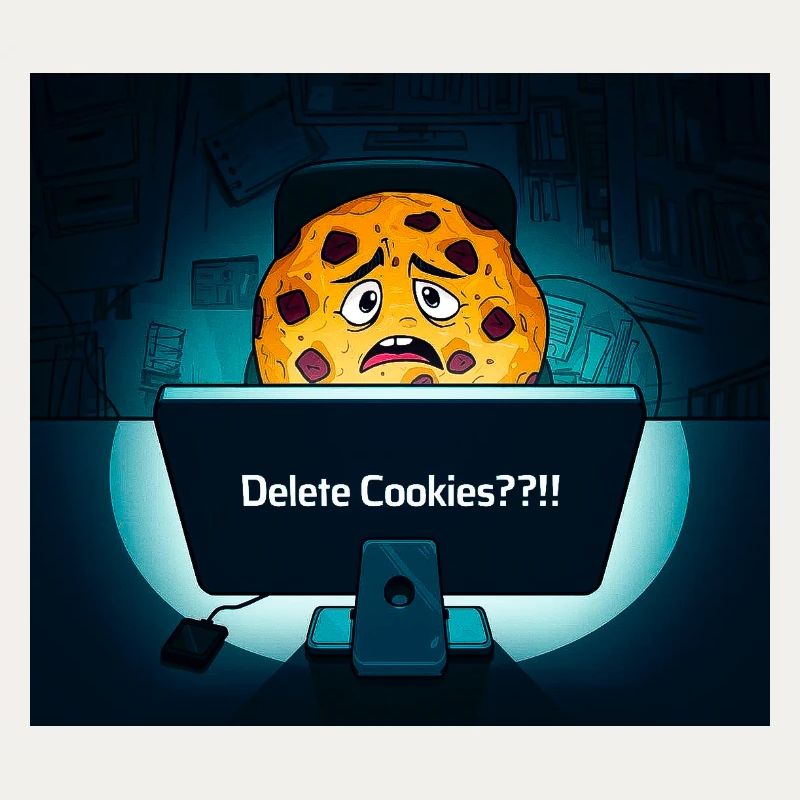 Cookie timide à l’ordinateur