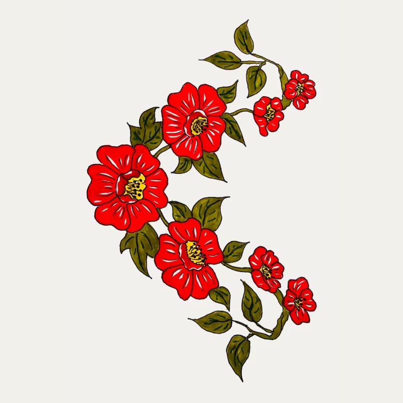 Red Floral Vine Pattern