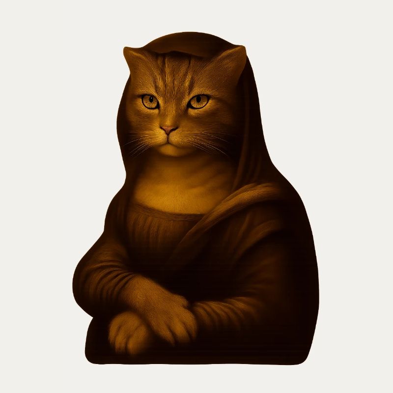 Moderne Katzenkunst im Vintage-Stil