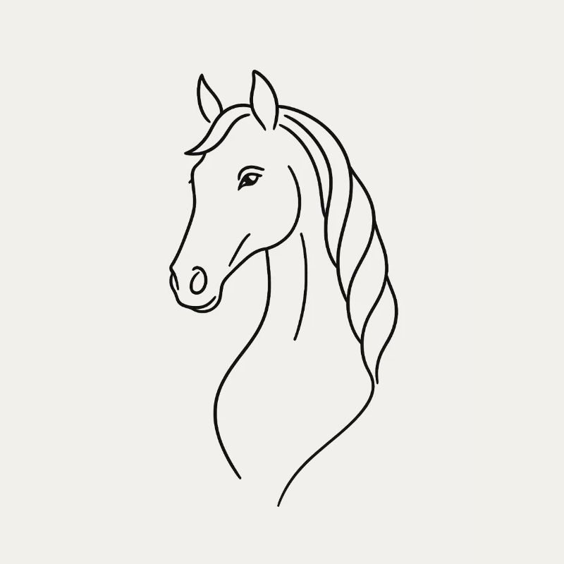 Silhouette élégante cheval