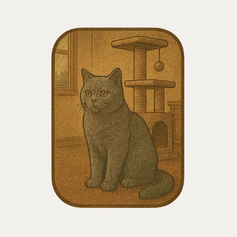 Illustration de plaque de chat vintage